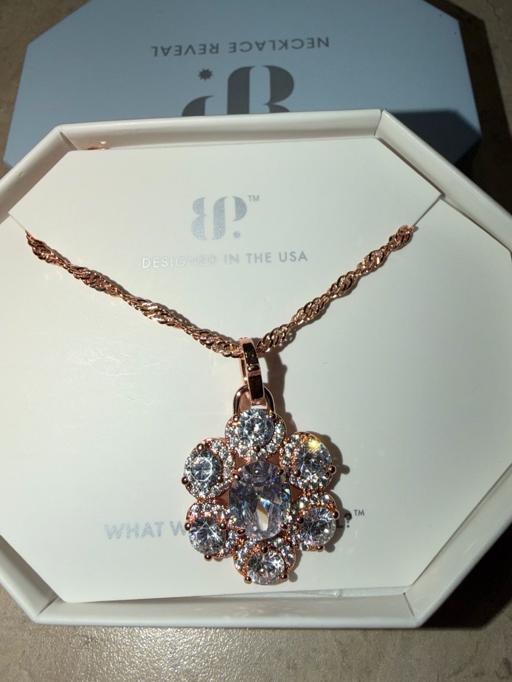 Bomb Party Exclusive Bring Back Necklace-Ruby Bliss Diamond CZ on Rose Gold